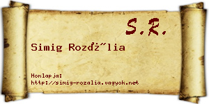 Simig Rozália névjegykártya
